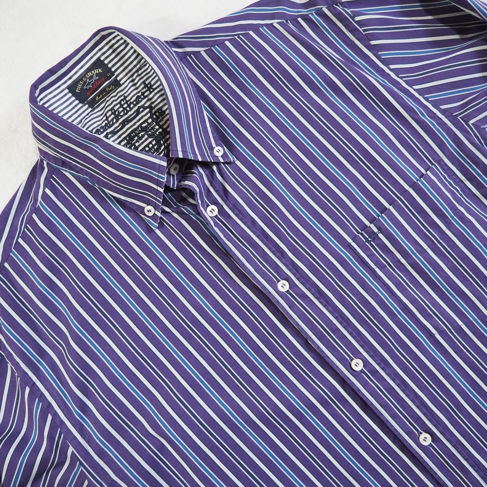 Paul & Shark Yacthing Sz 42 (L) Dress Shirt Made in Italy 100% Cotton